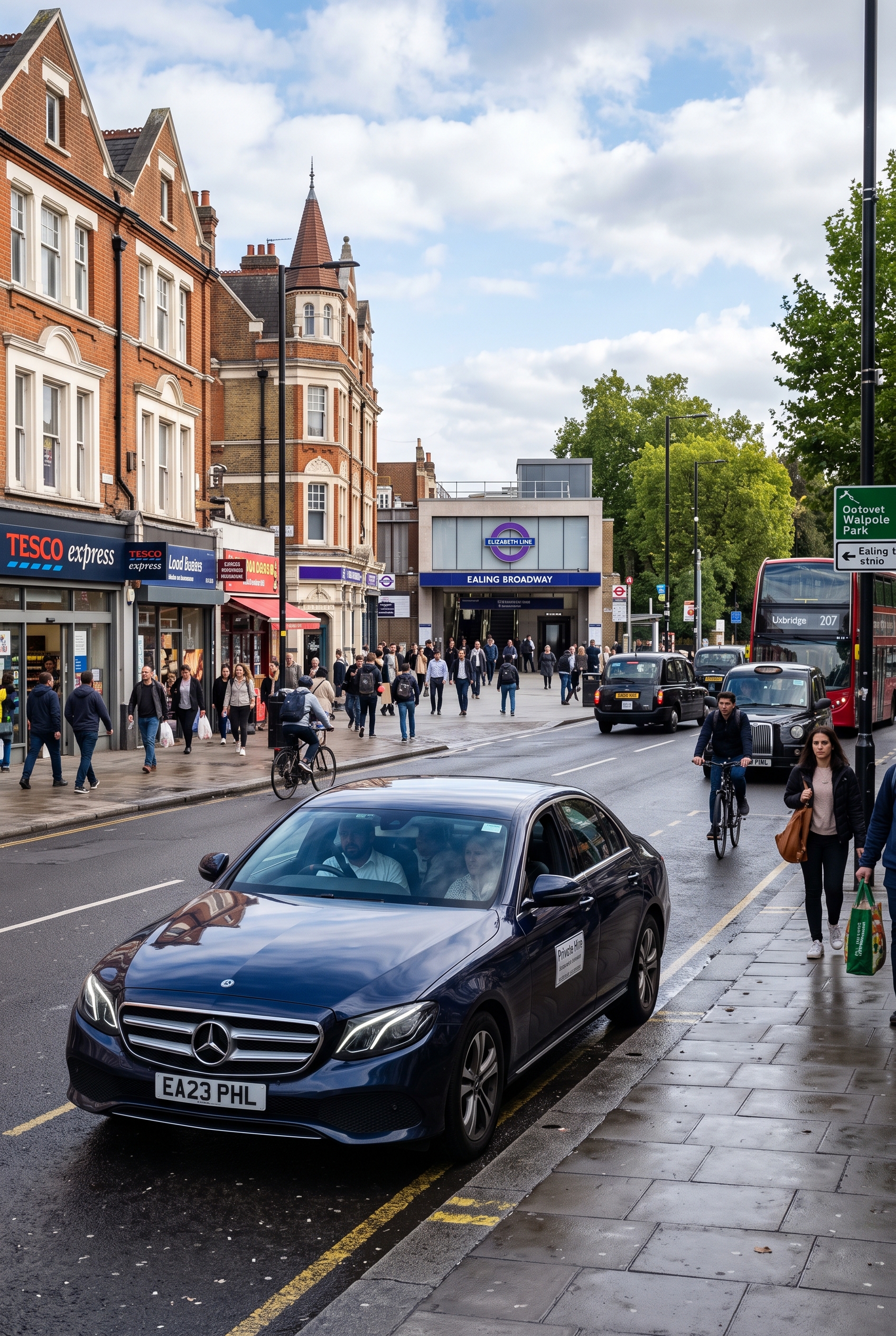 Private hire vehicle near Ealing Broadway station