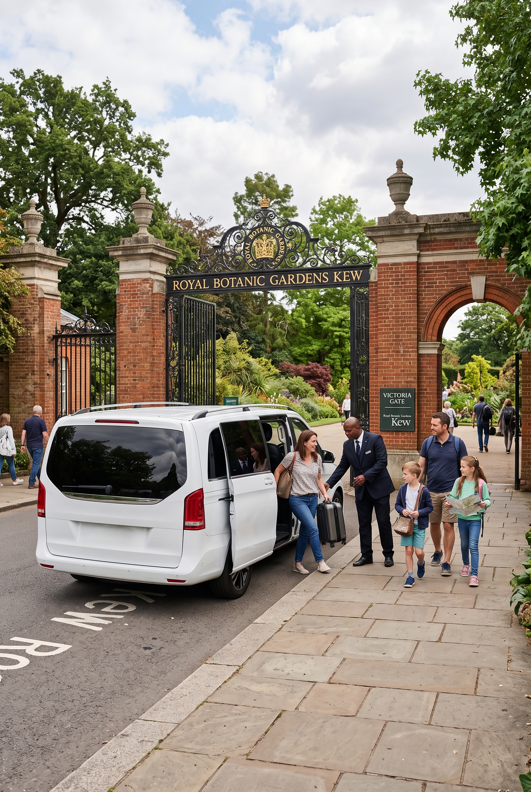 Family boarding a private hire vehicle