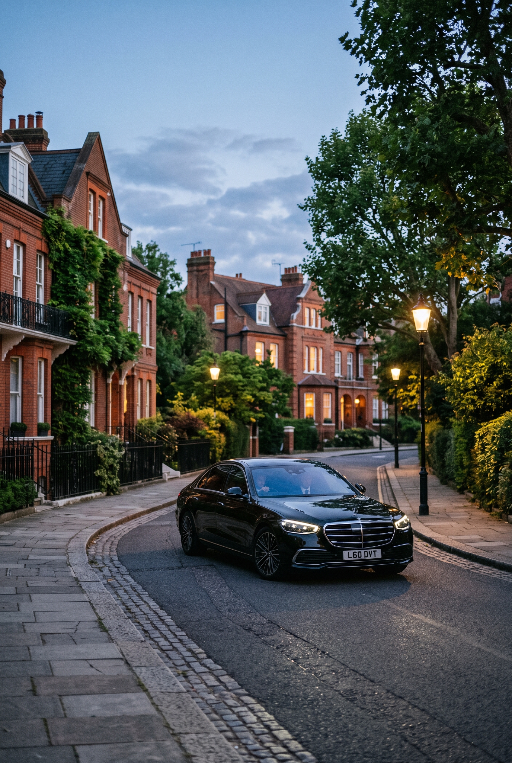 Private hire vehicle on a residential street in Chelsea