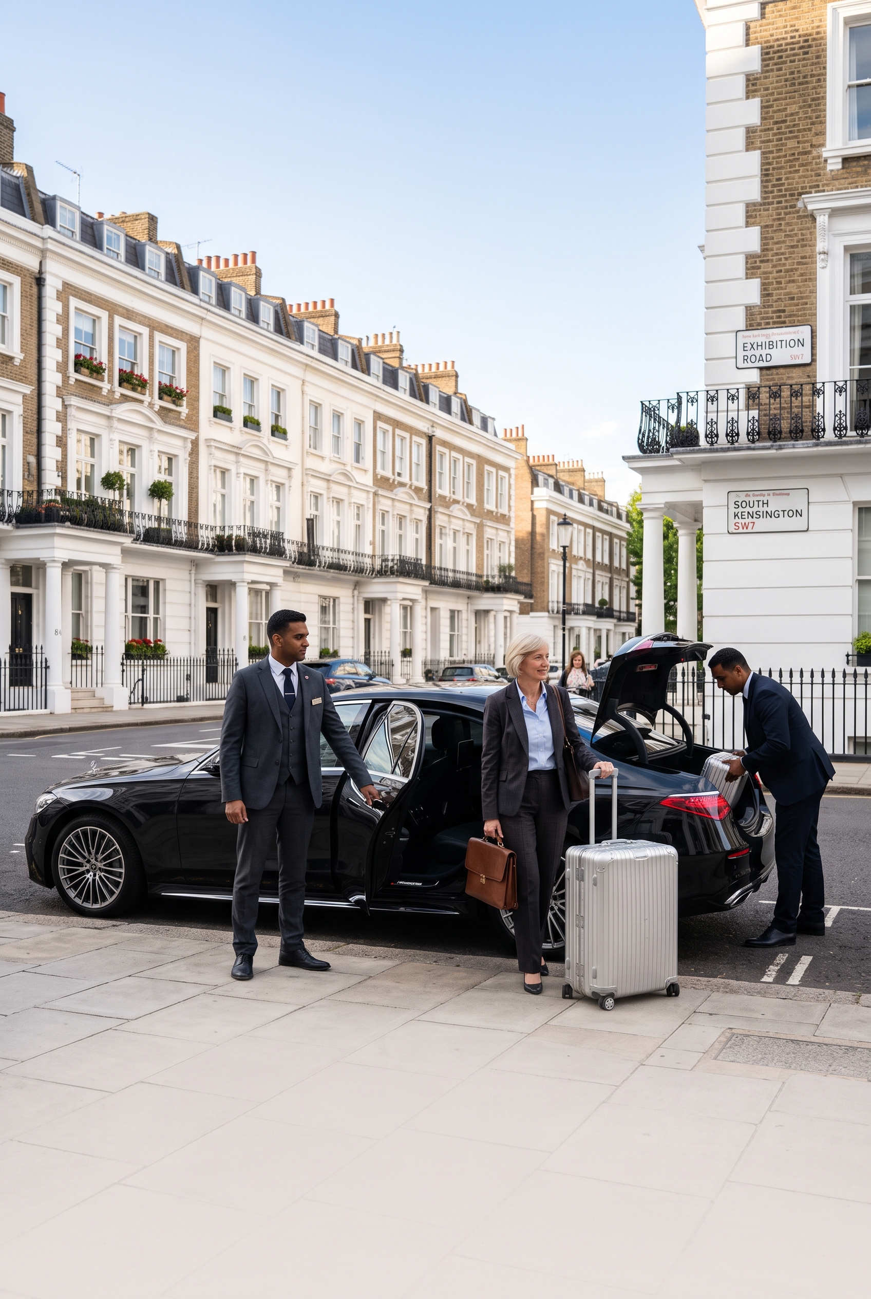 Passenger loading luggage for a Kensington airport transfer